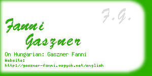 fanni gaszner business card